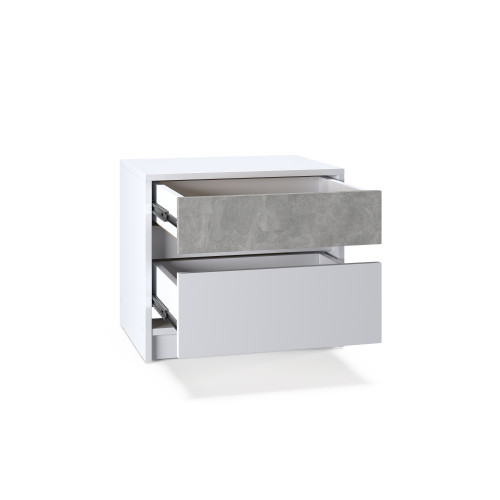 Dulap de noptiera 500 STYLE, Alb, Beton Dulap de noptiera 500 STYLE, Alb, Beton
