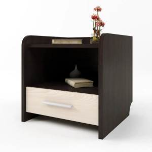 Dulap de noptiera T-1, Wenge inchis, Stejar de lapte