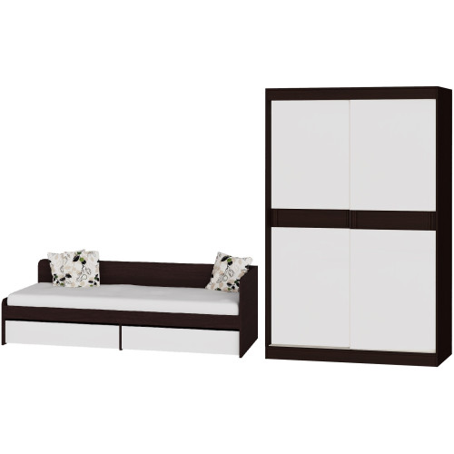 Set dormitor pentru copii Sonata 3, Stejar Kraft Alb