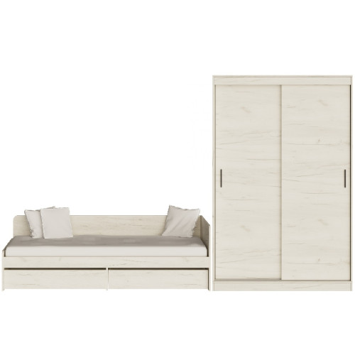 Set dormitor pentru copii Sonata 3, Stejar Kraft Alb