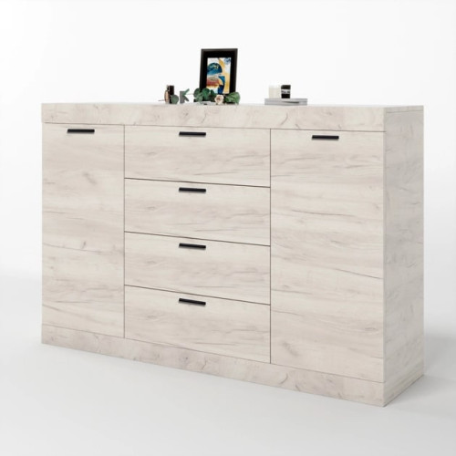 Comoda 8 Sonata, Wenge inchis, Alb