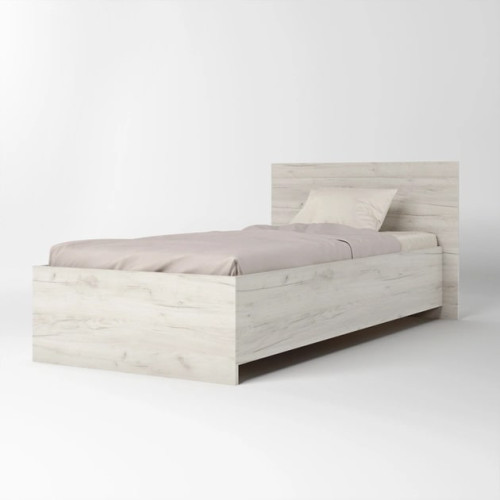 Pat Sonata 900 cu lamele, fara mecanism de ridicare 90/200 cm, Stejar Kraft Alb Pat Sonata 900 cu lamele, fara mecanism de ridicare 90/200 cm, Stejar Kraft Alb