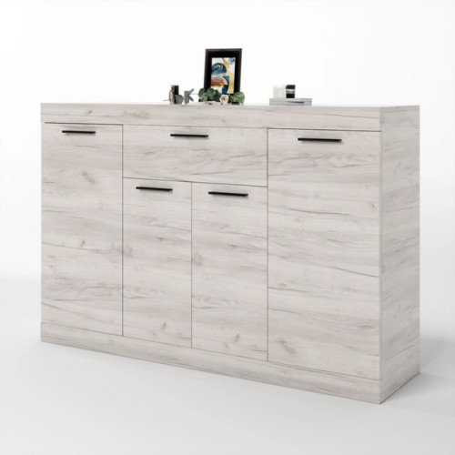 Comoda 7 Sonata, Wenge inchis, Alb