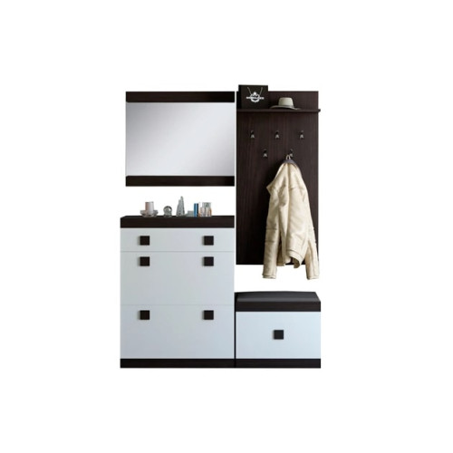 Set pentru holul de intrare Sonata 16, Wenge inchis, Alb