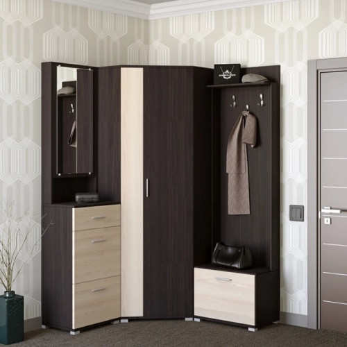 Set pentru holul de intrare Breeze 3, Wenge inchis, Stejar de lapte