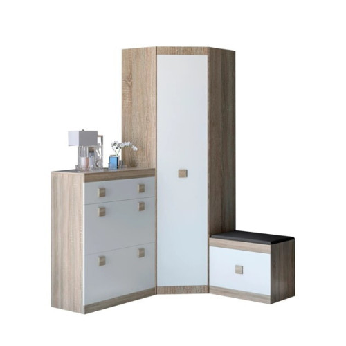 Set pentru holul de intrare Sonata 7, Stejar Kraft Alb