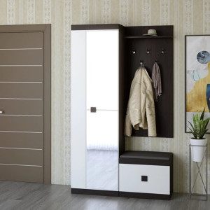 Set pentru holul de intrare Sonata 18, Wenge inchis, Alb