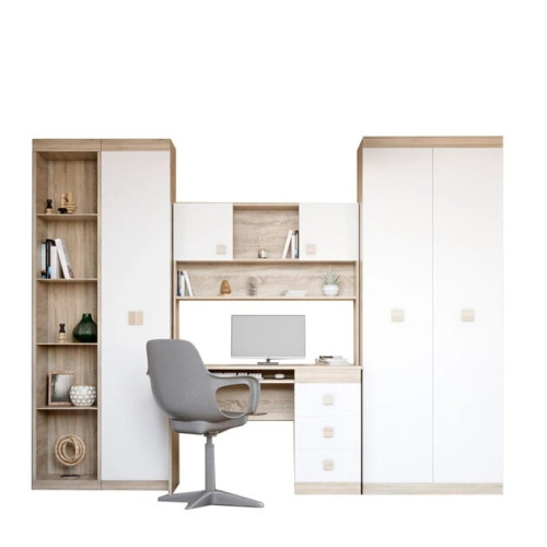 Set dormitor pentru copii Sonata 4, Wenge inchis, Alb
