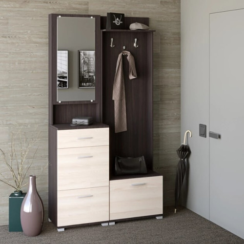Set pentru holul de intrare Breeze 1, Wenge inchis, Stejar de lapte