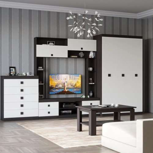 Camera de zi Sonata set 28, Wenge inchis, Alb