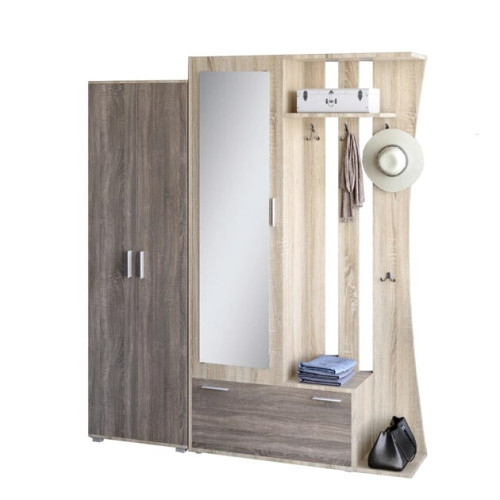 Set de hol Aveo 2 si dulap ShP 1, Stejar Sonoma, Trufe Set de hol Aveo 2 si dulap ShP 1, Stejar Sonoma, Trufe