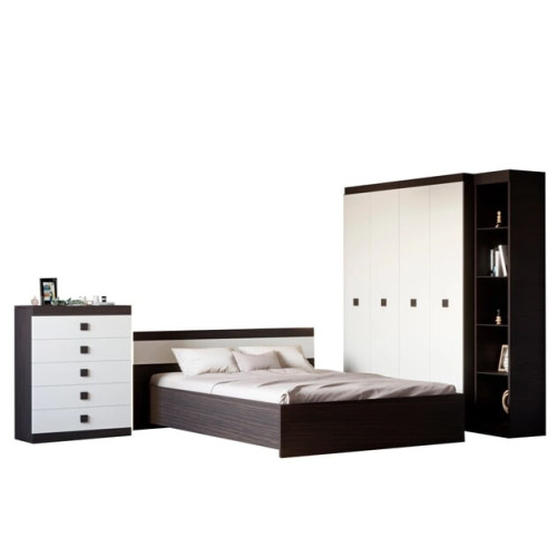 Set de dormit Sonata 10, Wenge inchis, Alb