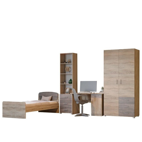 Set dormitor pentru copii Breeze 9, Wenge inchis, Stejar de lapte Set dormitor pentru copii Breeze 9, Wenge inchis, Stejar de lapte