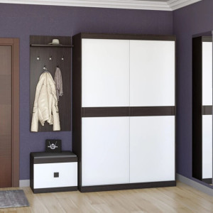Set pentru holul de intrare Sonata 13, Wenge inchis, Alb