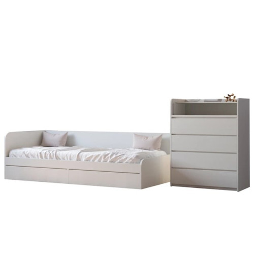 Set dormitor pentru copii Mix 1, Wenge inchis, Alb