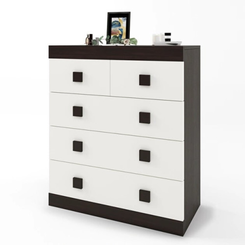 Comoda 3 Sonata, Wenge inchis, Stejar kraft gold