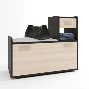 Dulap de pantofi Tandem (dreapta), Wenge inchis, Stejar de lapte