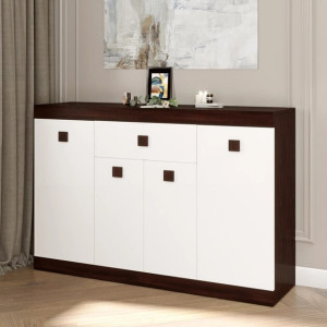 Comoda 7 Sonata, Wenge inchis, Alb