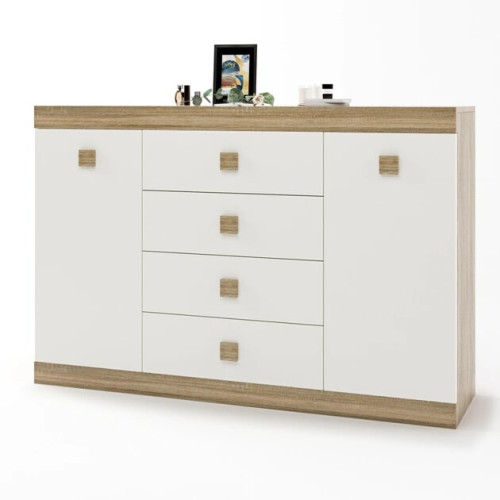 Comoda 8 Sonata, Wenge inchis, Alb
