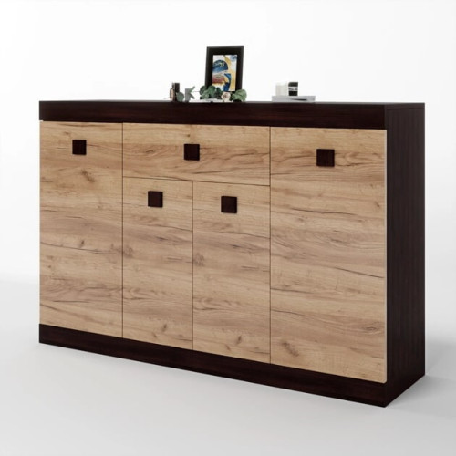 Comoda 7 Sonata, Wenge inchis, Alb