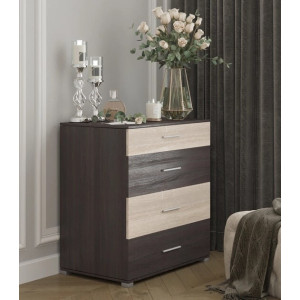 Comoda Breeze K-5, Wenge inchis, Stejar de lapte, Ghidaje telescopice