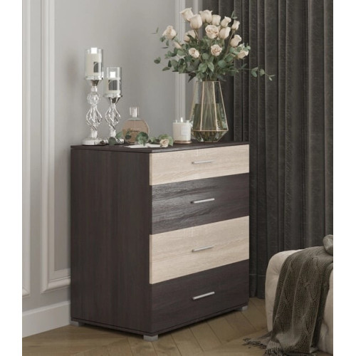 Comoda Breeze K-5, Wenge inchis, Stejar de lapte, Ghidaje telescopice
