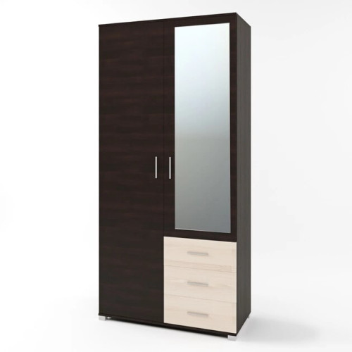 Dulap cu doua usi Breeze ShP-4 cu oglinda, Stejar Sonoma, Trufe