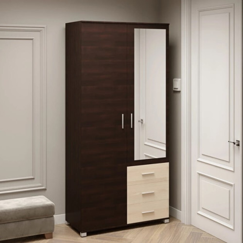 Dulap cu doua usi Breeze ShP-4 cu oglinda, Stejar Sonoma, Trufe