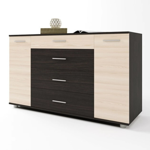 Comoda Breeze K-6, Stejar Sonoma, Trufe, Ghidaje telescopice Comoda Breeze K-6, Stejar Sonoma, Trufe, Ghidaje telescopice