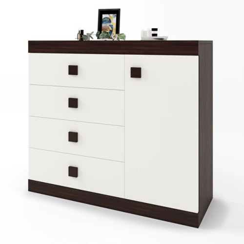 Comoda 5 Sonata, Wenge inchis, Alb