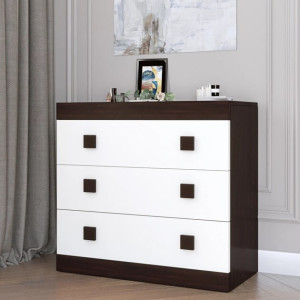 Comoda 1 Sonata, Wenge inchis, Alb