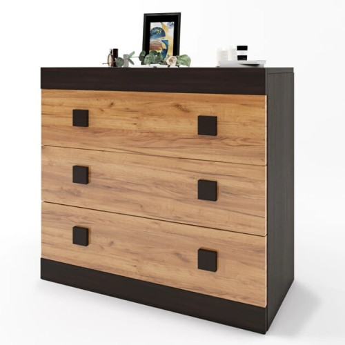 Comoda 1 Sonata, Wenge inchis, Stejar kraft gold Comoda 1 Sonata, Wenge inchis, Stejar kraft gold