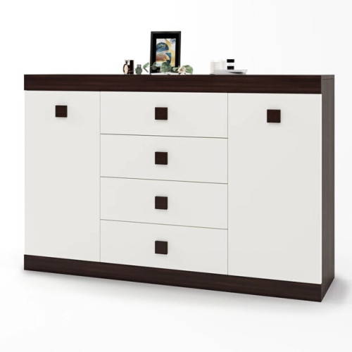 Comoda 8 Sonata, Wenge inchis, Alb