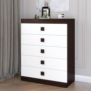 Comoda 2 Sonata, Wenge inchis, Alb