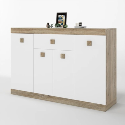 Comoda 7 Sonata, Wenge inchis, Alb
