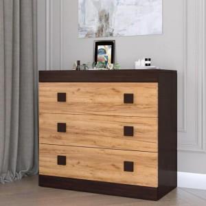 Comoda 1 Sonata, Wenge inchis, Stejar kraft gold