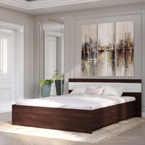 Pat Sonata 1600 fara lamele 160x200 cm, Wenge inchis, Alb