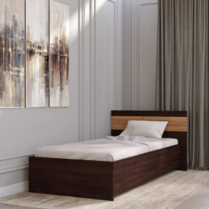 Pat Sonata 900 fara lamele 90/200 cm, Wenge inchis, Stejar kraft gold