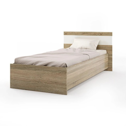 Pat Sonata 900 cu lamele, fara mecanism de ridicare 90/200 cm, Stejar Kraft Alb Pat Sonata 900 cu lamele, fara mecanism de ridicare 90/200 cm, Stejar Kraft Alb