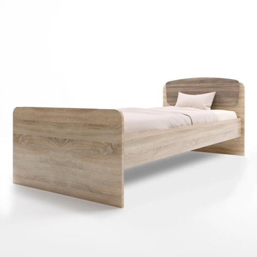 Pat pentru copii Astoria-2 cu baza de saltea din PAL 80x190 cm, Stejar Sonoma, Trufe