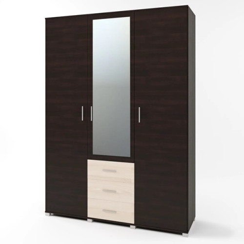 Dulap cu trei usi Breeze ShP-5 cu oglinda, Stejar Sonoma, Trufe Dulap cu trei usi Breeze ShP-5 cu oglinda, Stejar Sonoma, Trufe