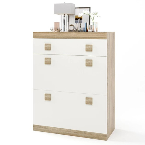 Dulap de pantofi Sonata 800, Stejar Kraft Alb