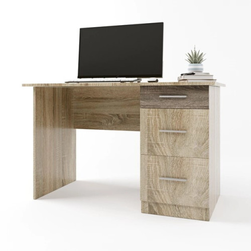 Birou de calculator Scolar-4, Wenge inchis, Stejar de lapte