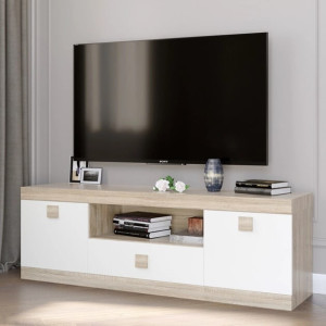 Dulap TV 1500 Sonata, Stejar Sonoma, Alb