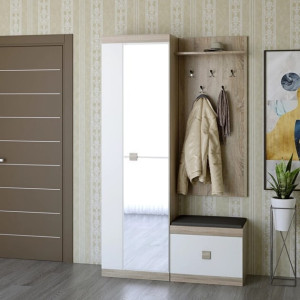 Set pentru holul de intrare Sonata 18, Stejar Sonoma, Alb