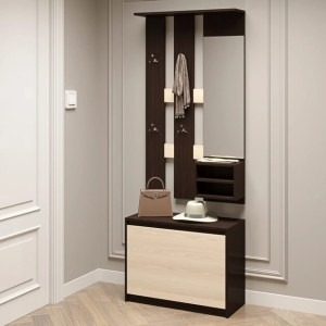 Hol de intrare Mix, Wenge inchis, Stejar de lapte
