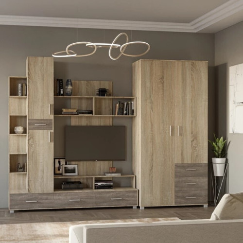 Camera de zi Breeze Set 3, Stejar Sonoma, Trufe