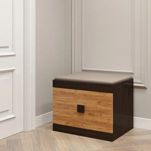 Dulap de pantofi Sonata 600, Wenge inchis, Stejar kraft gold