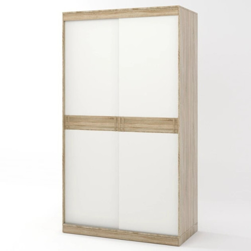 Dulapul glisant Sonata 1200, Stejar Kraft Alb Dulapul glisant Sonata 1200, Stejar Kraft Alb