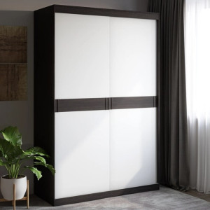 Dulapul glisant Sonata 1400, Wenge inchis, Alb
